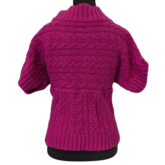 Express Magenta Knitted Bulk-Turtleneck Top | Women's M - Picture 2 of 6